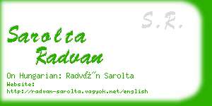 sarolta radvan business card